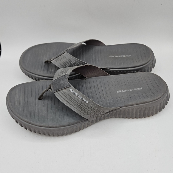 Skechers Men's Elite Flex Coastal Mist Flip-Flop gray size 13 - Picture 4 of 15